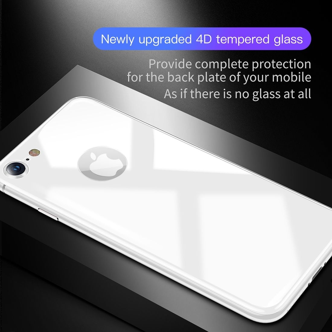 Baseus bakskydd / skärmskydd i härdat glas för iPhone 8 - Silver