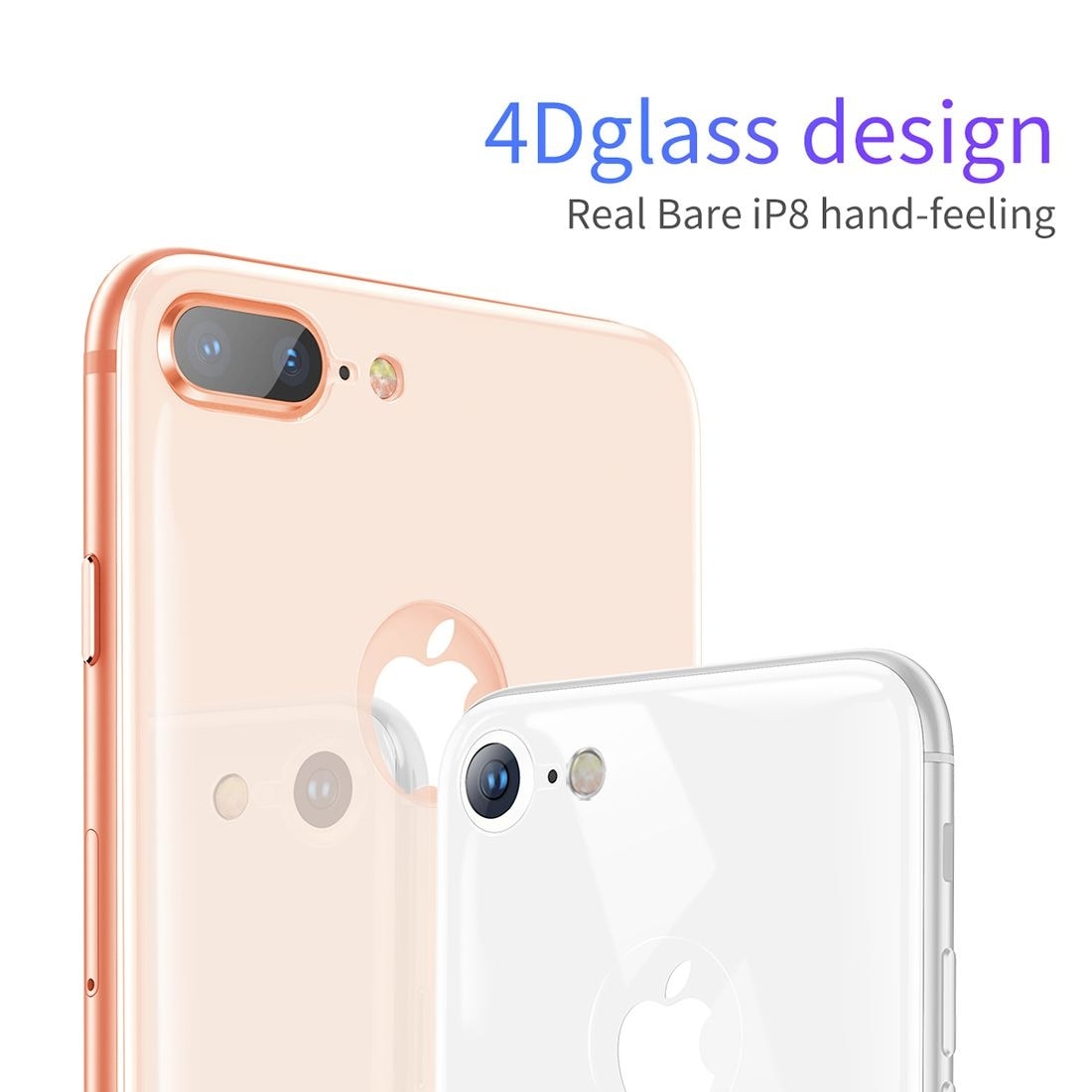 Baseus bakskydd / skärmskydd i härdat glas för iPhone 8 - Silver