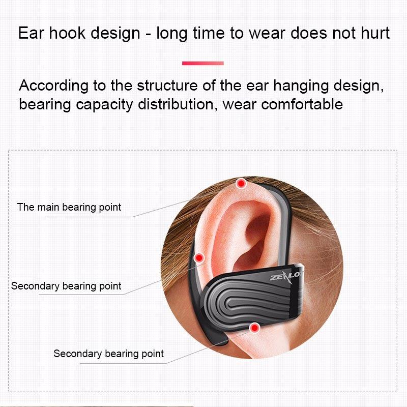 ZEALOT separata hörlurar för Sport Bluetooth med laddbox