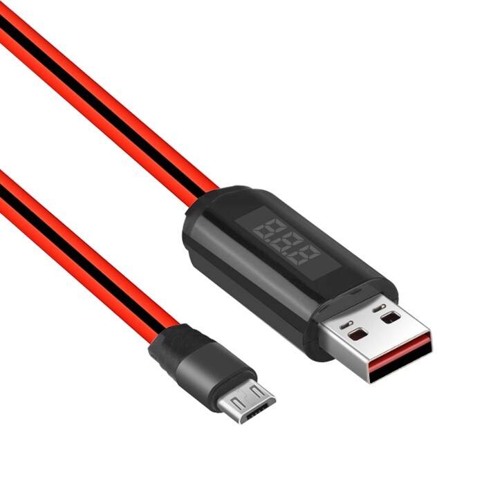 Micro-USB laddkabel från Hoco med LCD-display för laddtid och spänning