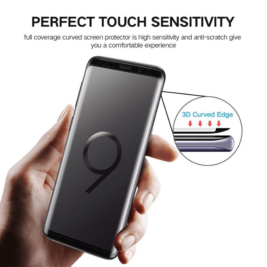 Böjt fullskärmskydd i härdat glas för Samsung Galaxy S9 - Svart