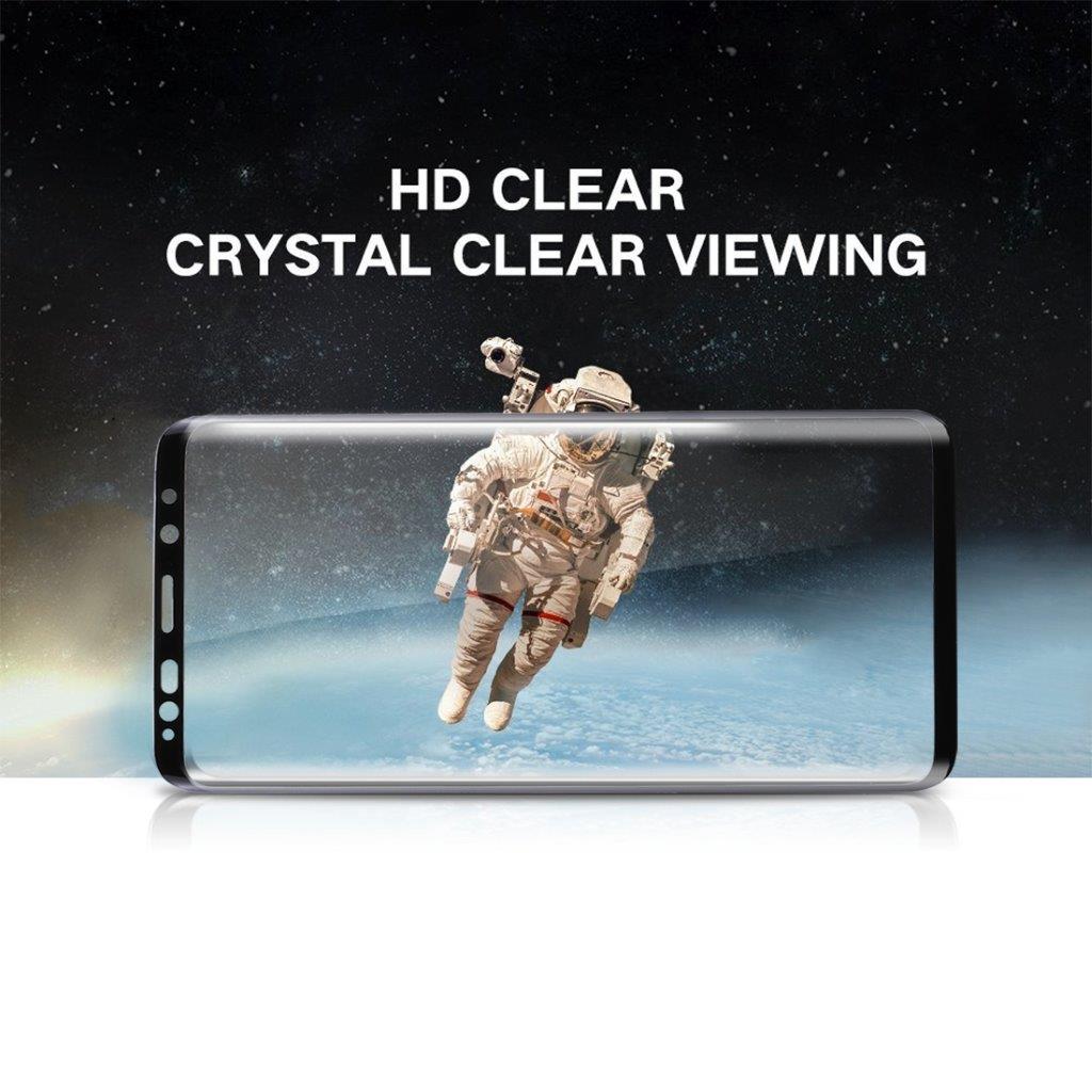 Böjt fullskärmskydd i härdat glas för Samsung Galaxy S9 - Svart