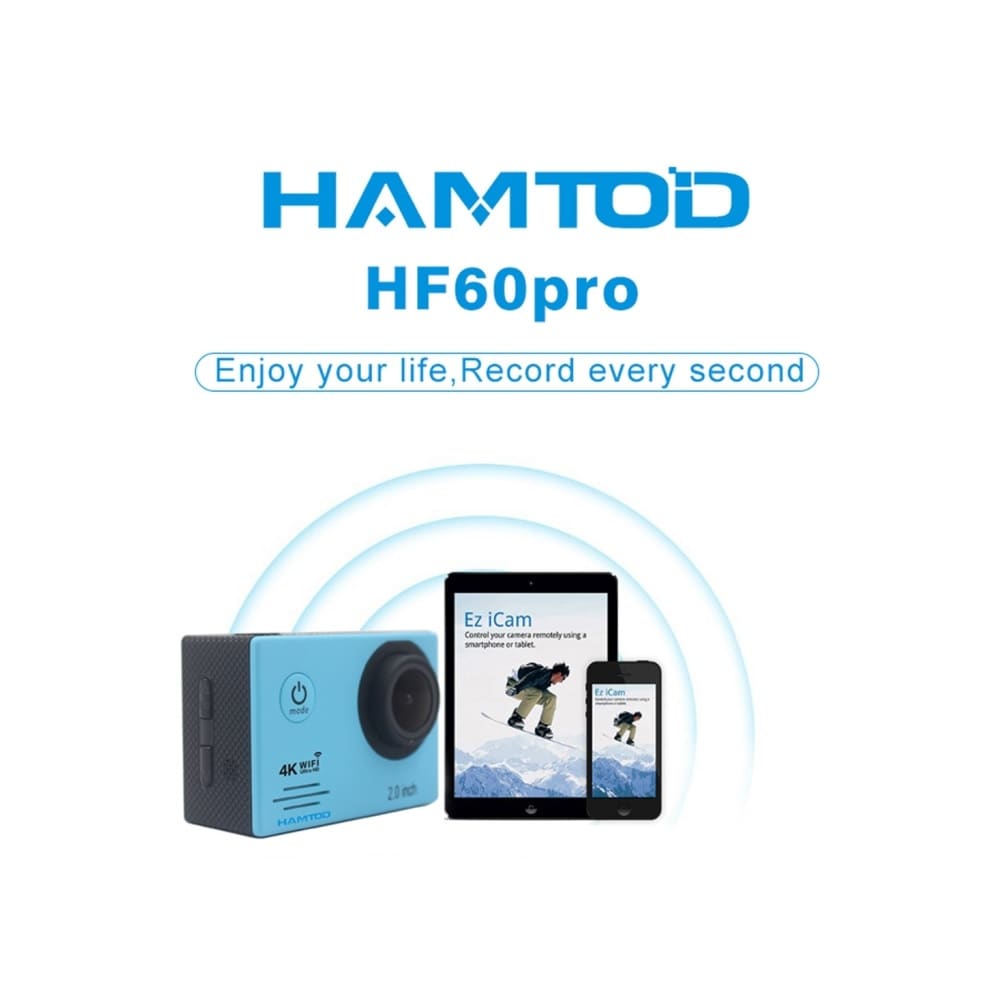 HAMTOD HD 4K WiFi Actionkamera med fjärrkontroll