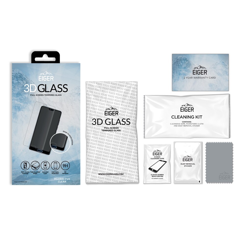 Eiger 3D Glass Screen Protector till Huawei P20