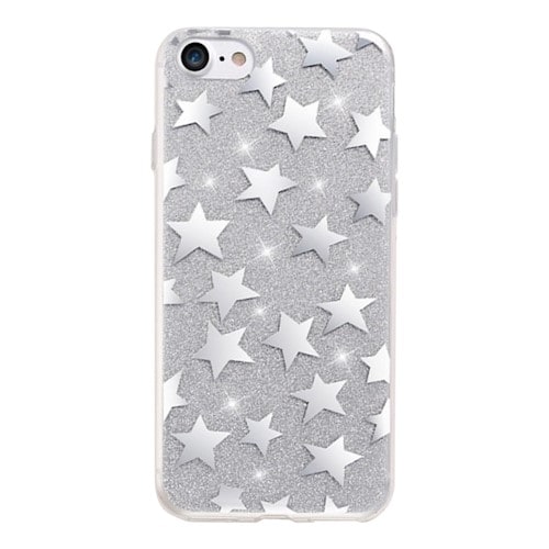 Glitterskal stjärnor iPhone 6 Plus / iPhone 6s Plus silver