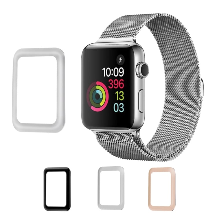 Skärmskydd / displayskydd i härdat glas Apple Watch Series 3 42mm - 3D - Silver
