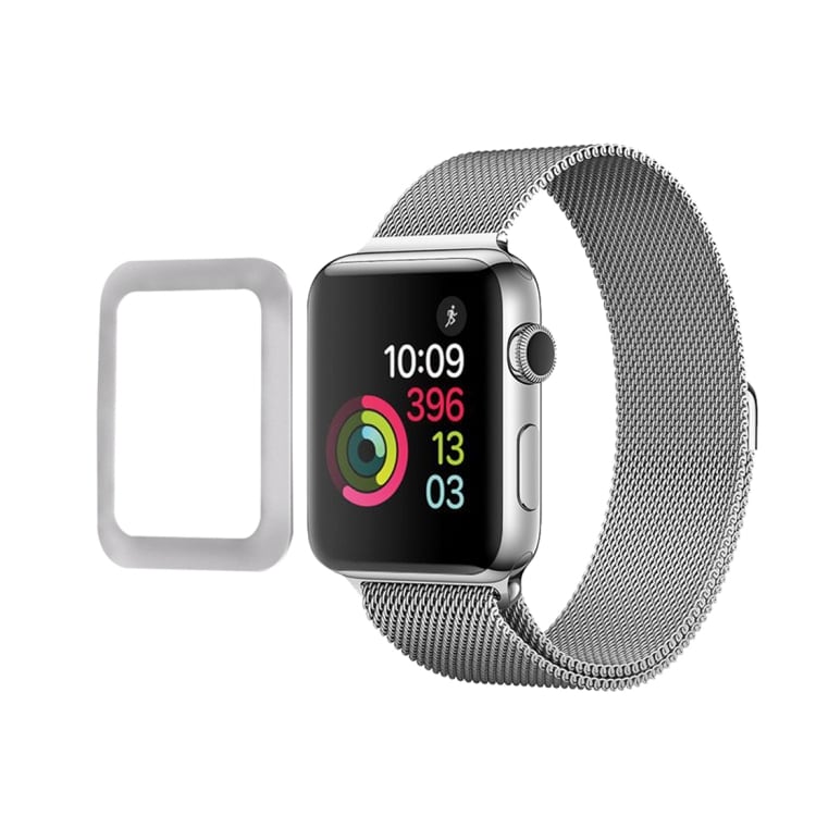 Skärmskydd i härdat glas Apple Watch Serie 3 38 mm 3D – Silver