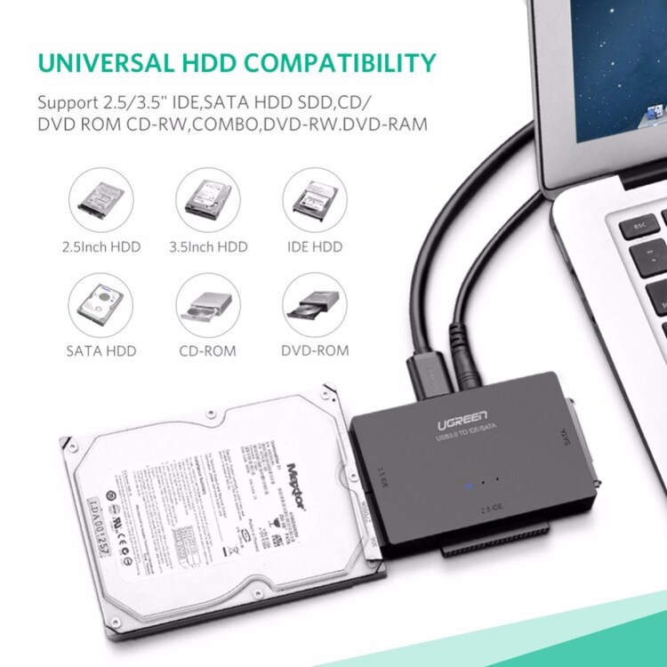 Adapter USB 3.0 till SATA / IDE Hårddisk 2.5" / 3.5"