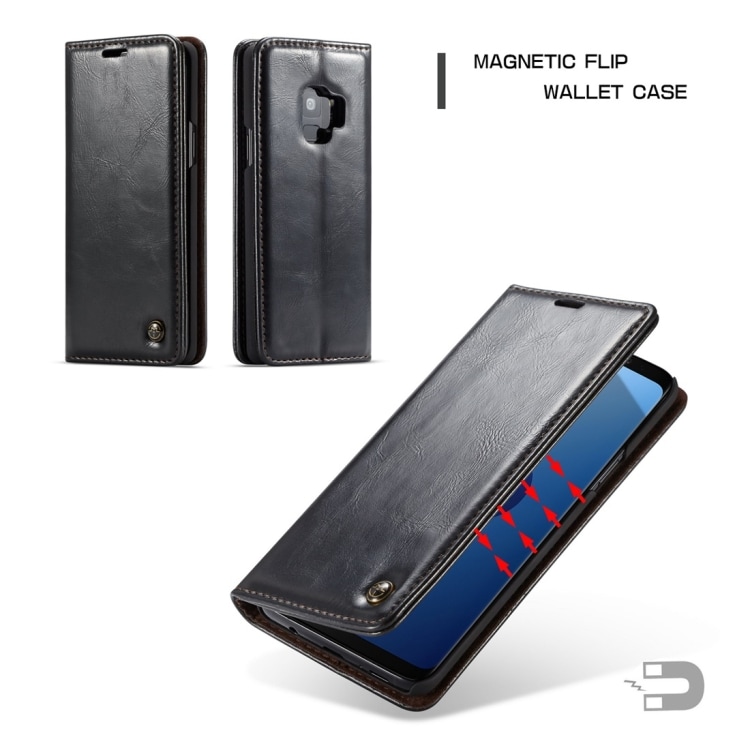CaseMe-plånbok / mobilskal för Samsung Galaxy S9 – Svart