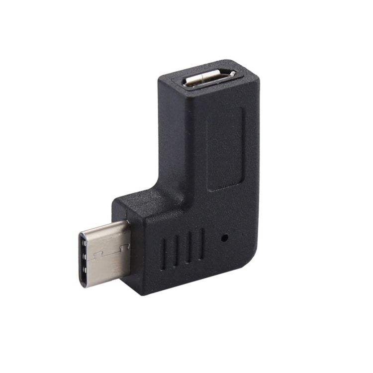 Vinklad adapter Micro-USB till USB Typ-C
