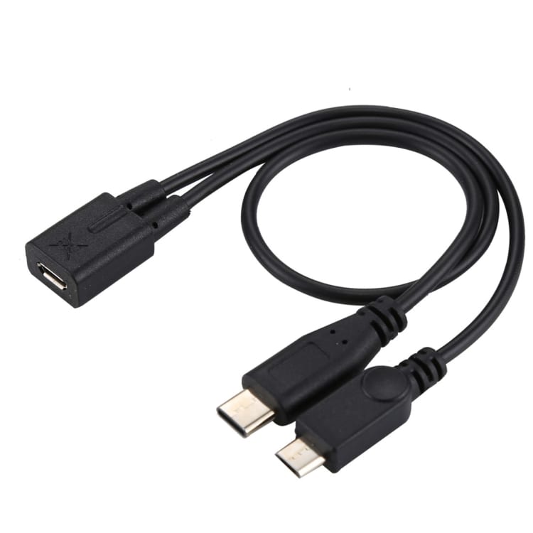 Adapter Micro-USB hona till USB Typ-C + MicroUSB