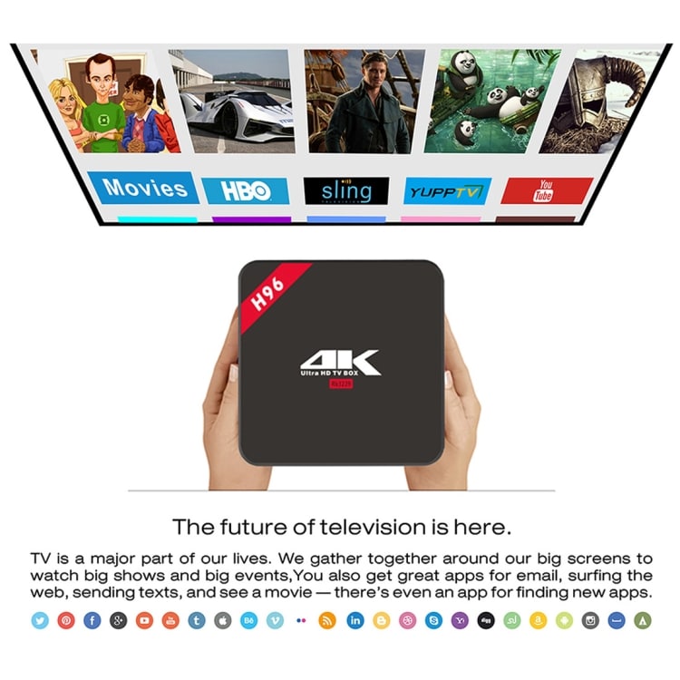 TV-BOX H96 Android 4K Ultra HD 1GB+16GB WiFi