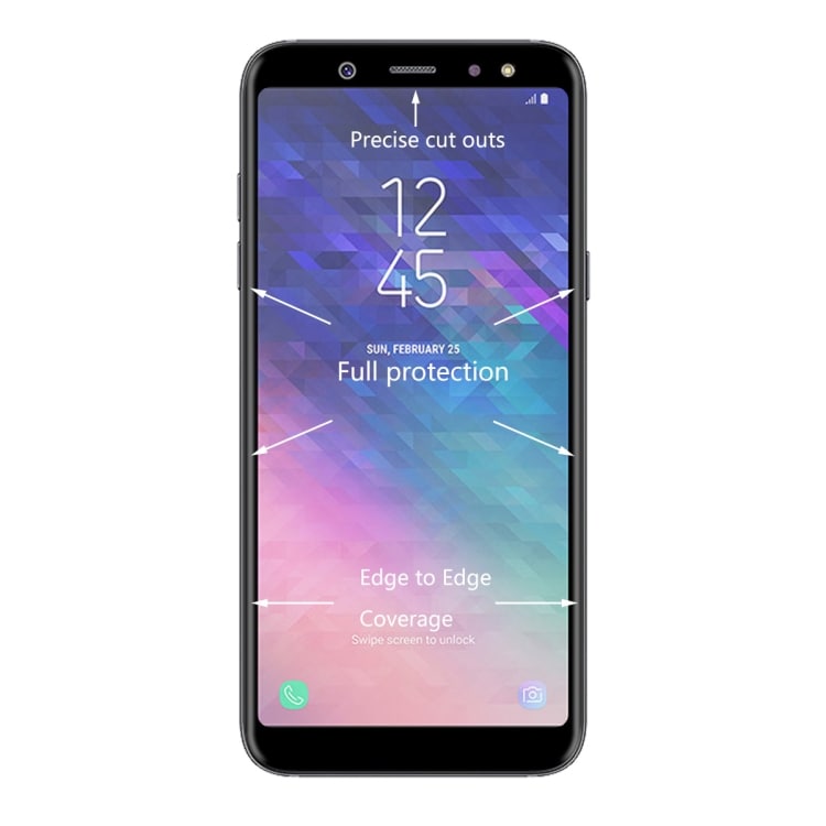 ENKAY Tempererat Skärmskydd 9H 3D till Samsung Galaxy A6+ (2018) Svart