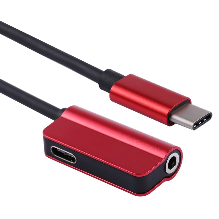 Ladd- och ljudadapter USB C till USB-C + 3,5mm