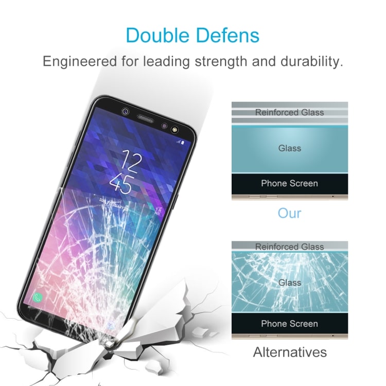 Skärmskydd / displayskydd i härdat glas 9H 2.5D Samsung Galaxy A6+ (2018)2-pack