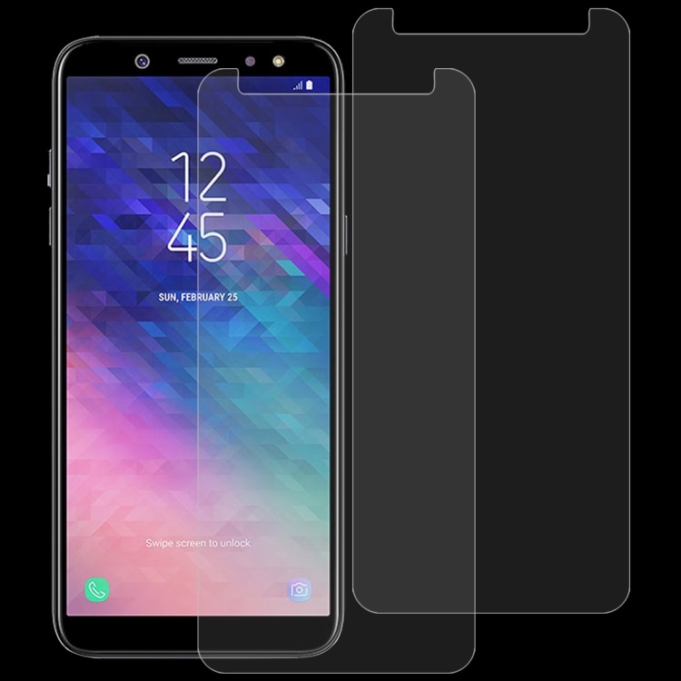 Skärmskydd / displayskydd i härdat glas 9H 2.5D Samsung Galaxy A6 (2018) 2-pack