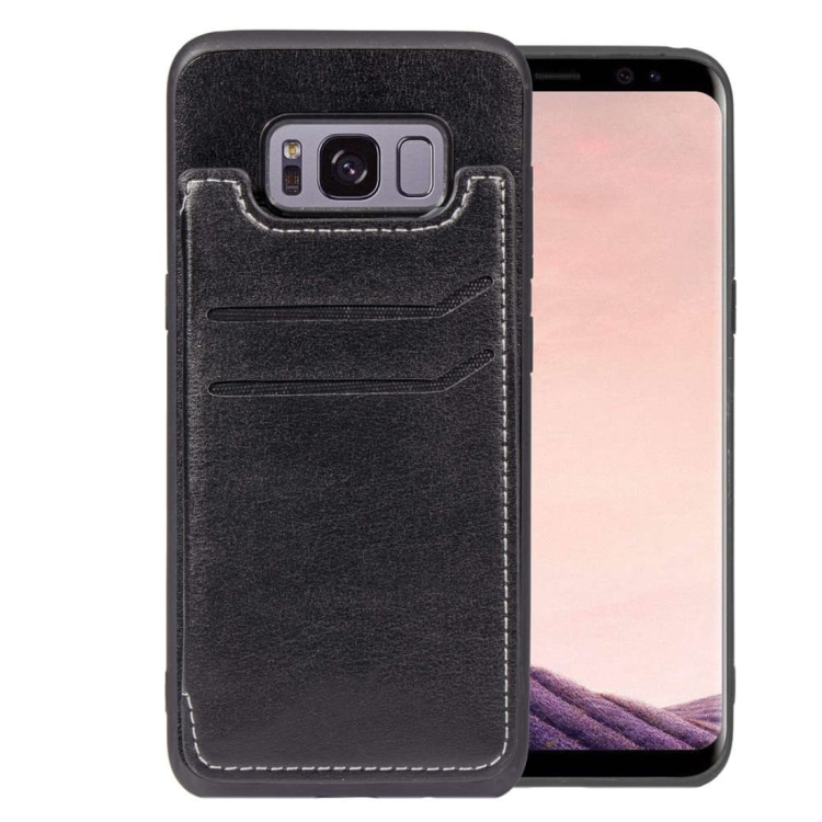 Bakskal / mobilplånbok i konstläder Samsung Galaxy S8 - Svart