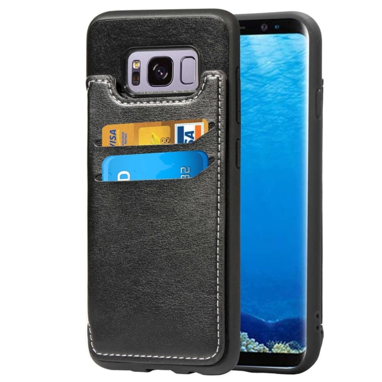 Bakskal / mobilplånbok i konstläder Samsung Galaxy S8 - Svart