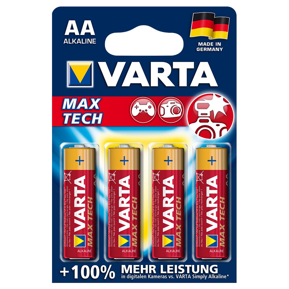 VARTA MAX TECH Batteri AA LR6 Mignon - 4 Pack