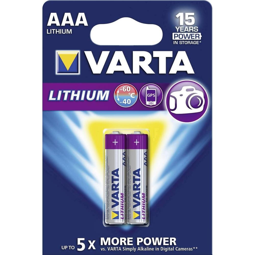 VARTA Lithium Batteri AAA LR03 Micro - 2 Pack
