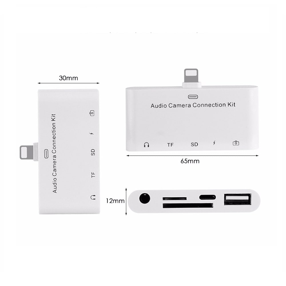 Ljud Ladd USB & minneskort adapter för iPhone & iPad - Audio camera connection kit