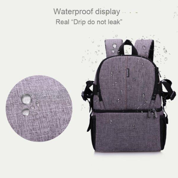 HUWANG multifunktionell ryggsäck för kamera med tillbehör - Vattenavvisande (Färg Blå)
