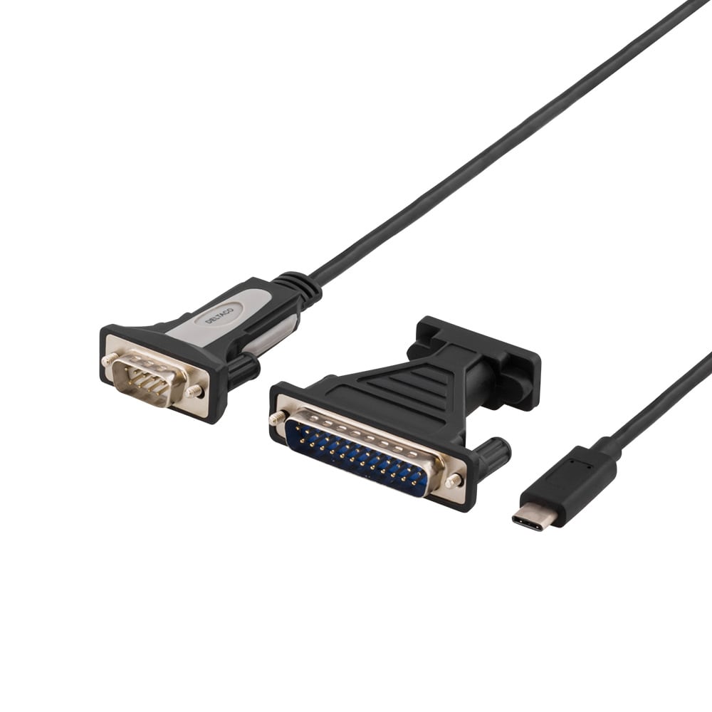DELTACO USB-C till seriell kabel - 1,5m