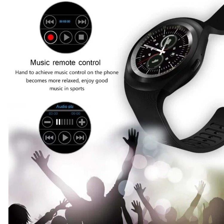 Y1 Smartwatch med Sim Svart