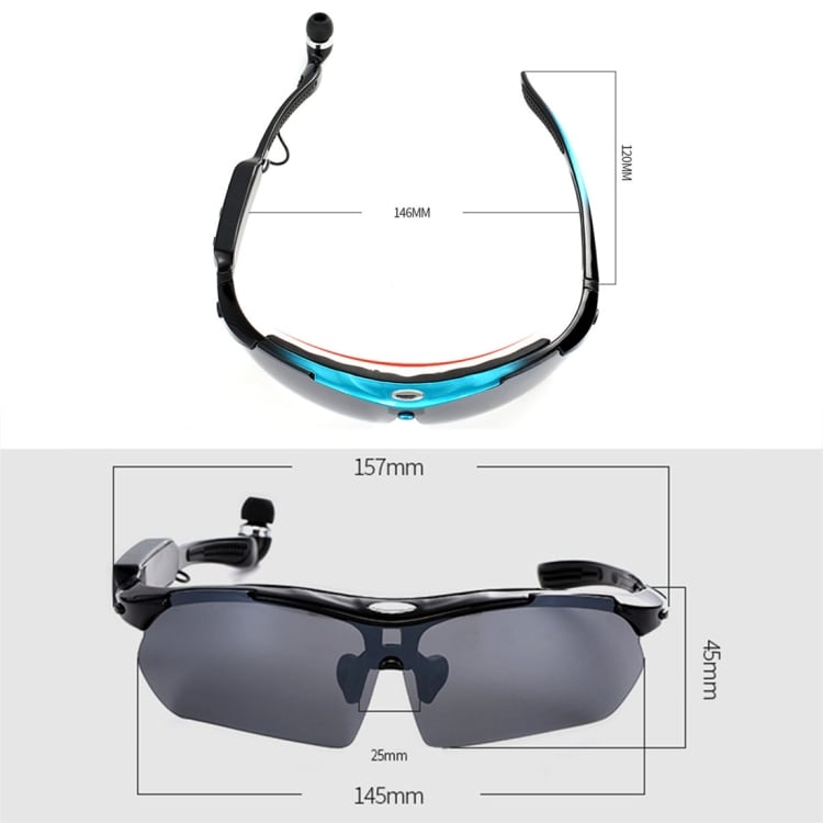 Solglasögonsheadset Bluetooth Svart