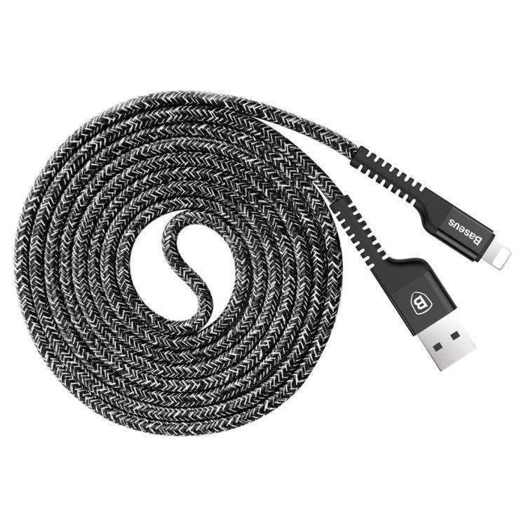 Baseus Flätad USB-kabel USB A till lightning 1,5m Svart