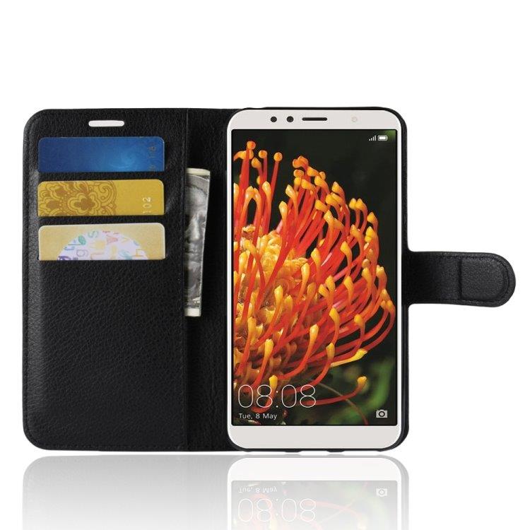 Plånboksfodral / mobilplånbok med ställ Huawei Y6 2018 – Svart