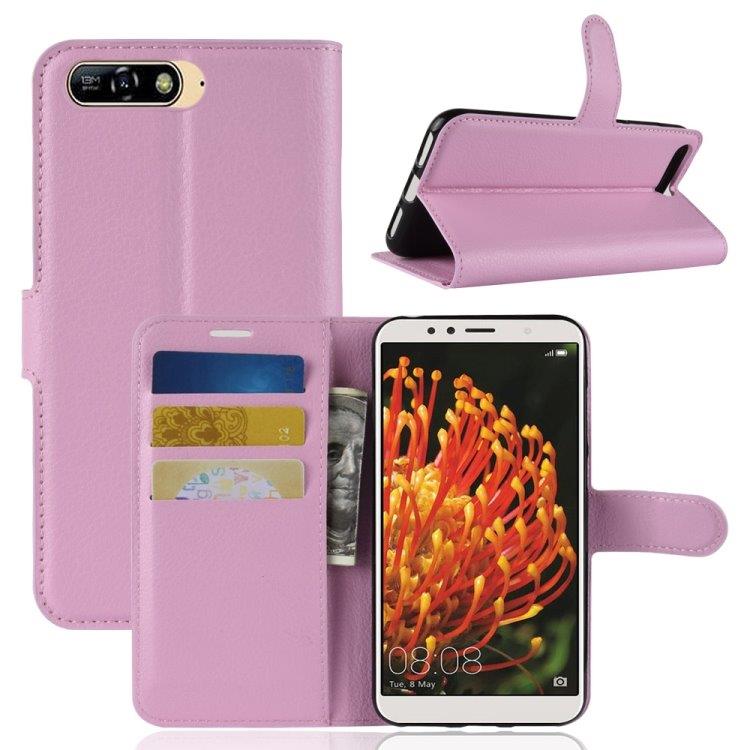 Plånboksfodral / mobilplånbok med ställ Huawei Y6 2018 – Rosa