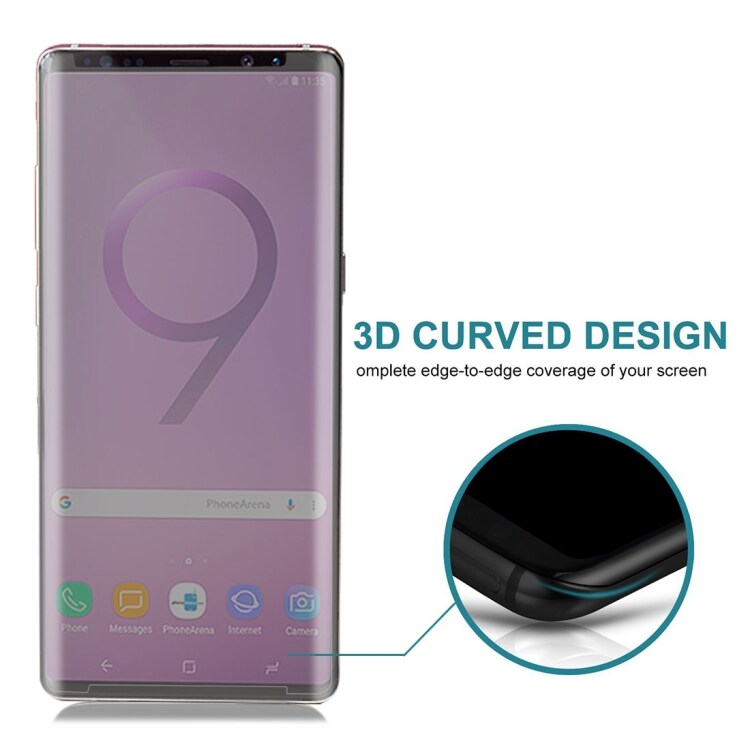 Skärmskydd / displayskydd Anti-Glare i härdat 3D-glas 9H Samsung Galaxy Note 9