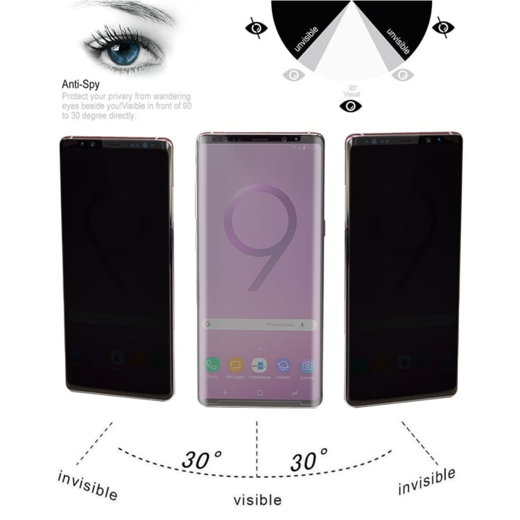 Skärmskydd / displayskydd Anti-Glare i härdat 3D-glas 9H Samsung Galaxy Note 9