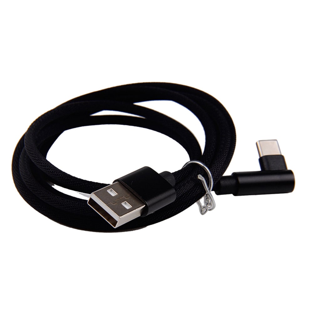 USB Type-C USB-kabel vinklad 1,2m Svart