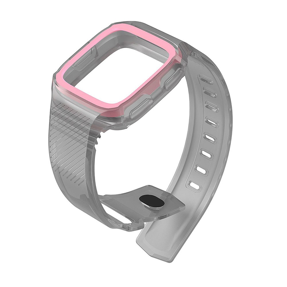 Silikonarmband Fitbit Versa Grå/Rosa