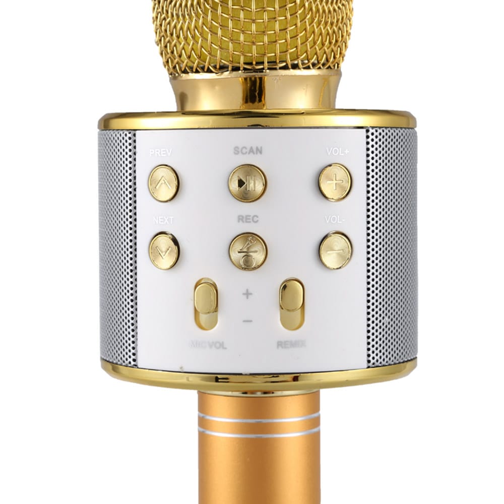 Karaokemikrofon Bluetooth Guld