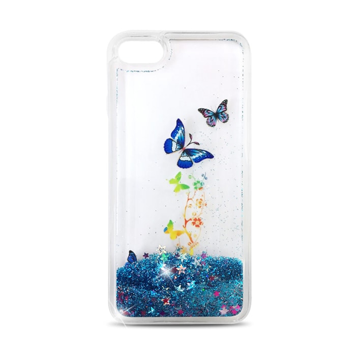 Liquid Glitter Bakskal iPhone 7 - Blå