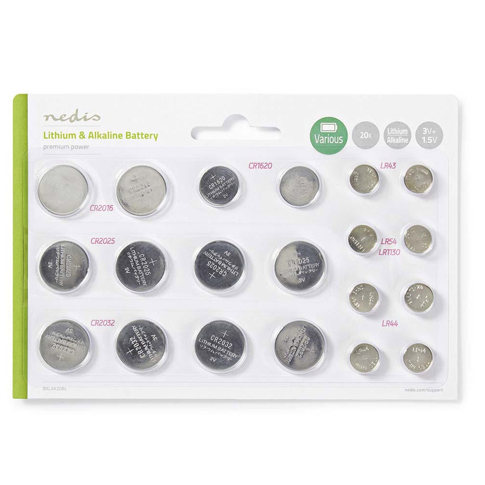 Nedis Knappcellsbatteri Multi Pack - CR2025 /CR2016 /CR1620/ LR43/ LR54/ LR4