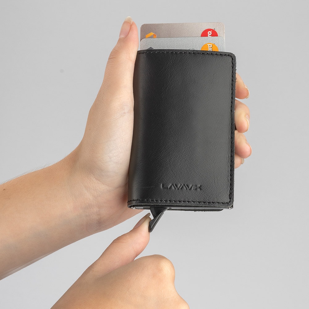 LAVAVIK Anti-RFID Plånbok PopUp Svart