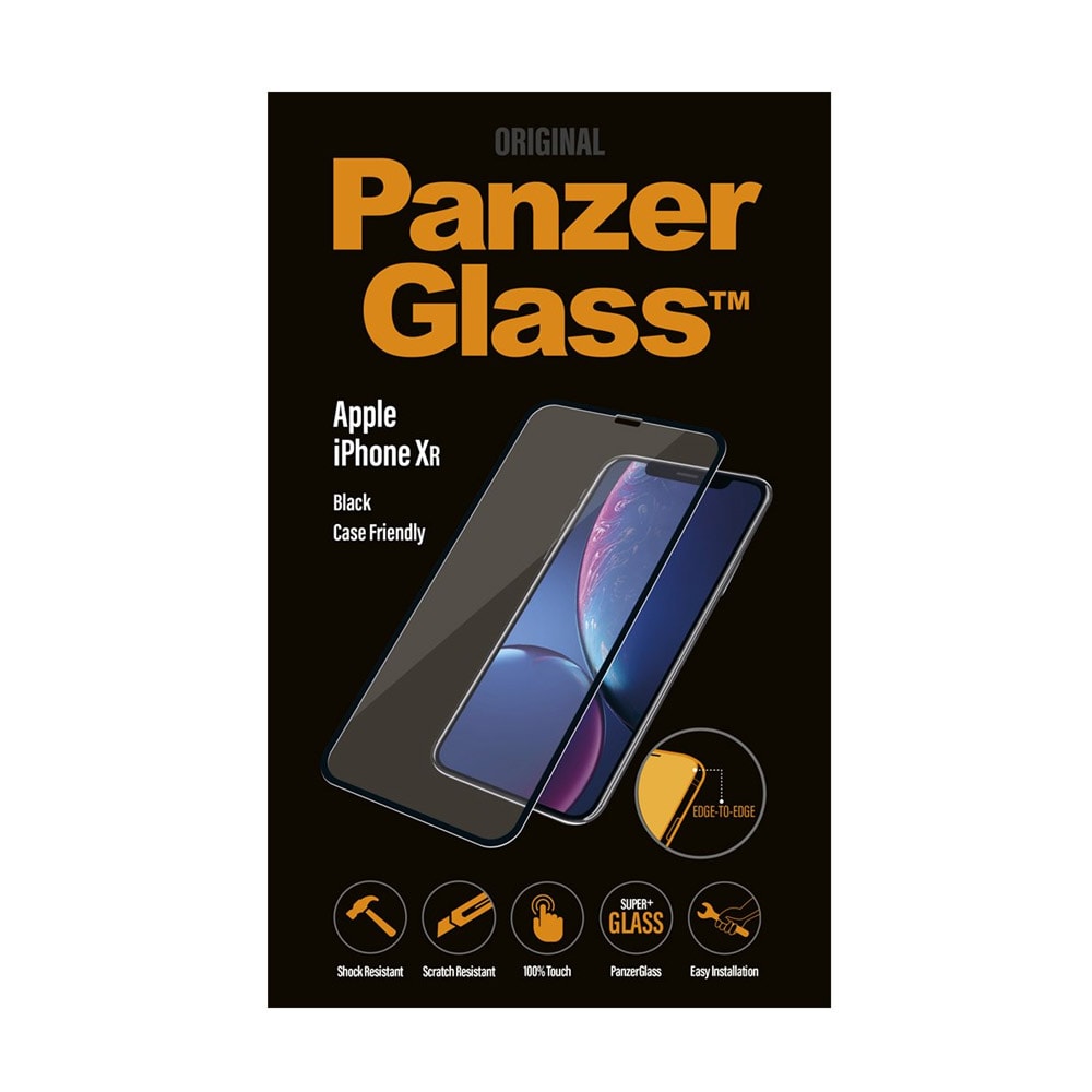 PanzerGlass Screenprotector iPhone XR Black, Case Friendly