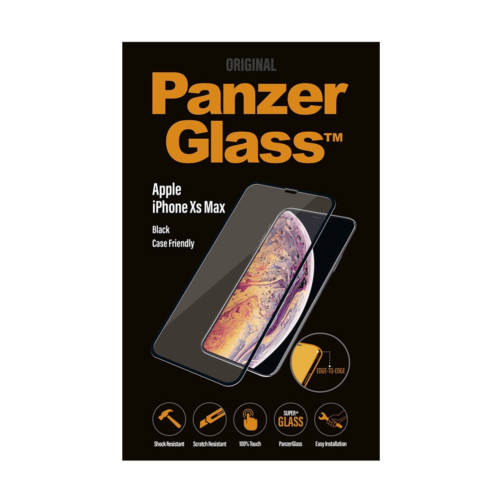 PanzerGlass  Screenprotector iPhone XS Max Black, Case Friendly