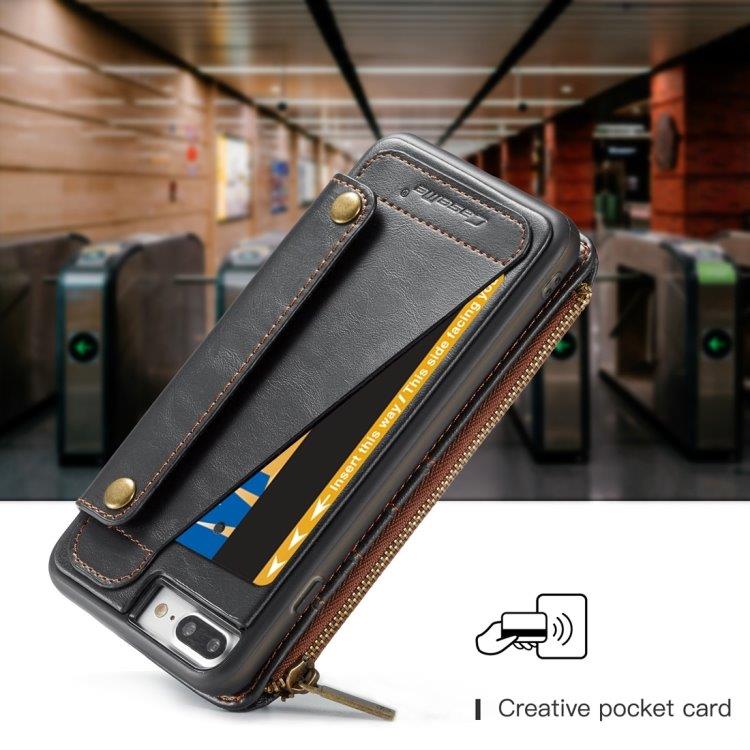 CaseMe-011 Plånboksfodral iPhone 8 Plus & 7 Plus Svart