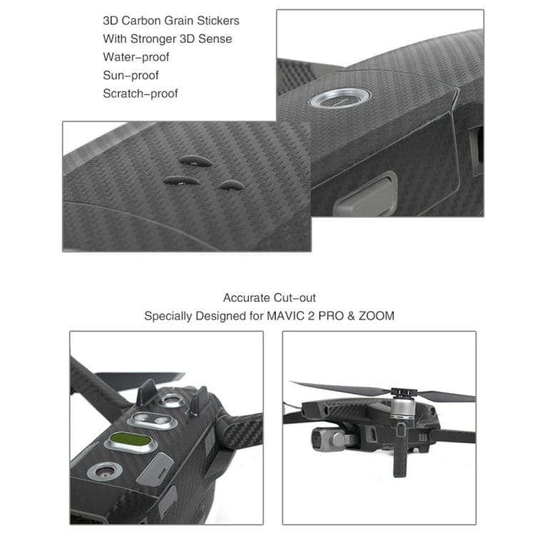 Sunnylife Carbon Sticker Kit  DJI Mavic 2 Pro / Zoom Svart
