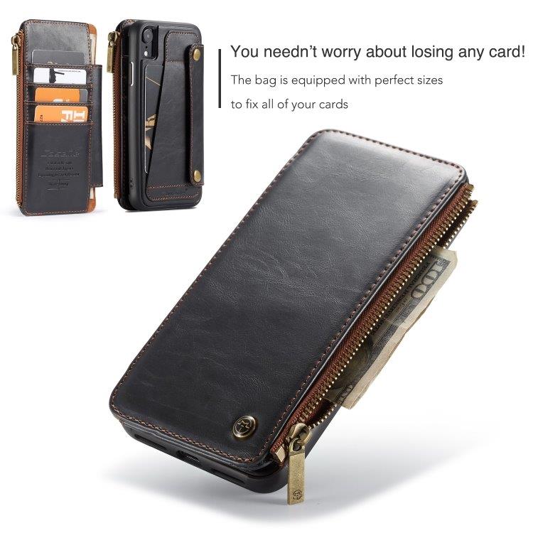 CaseMe-011 plånboksfodral / mobilplånbok iPhone XR  - Svart