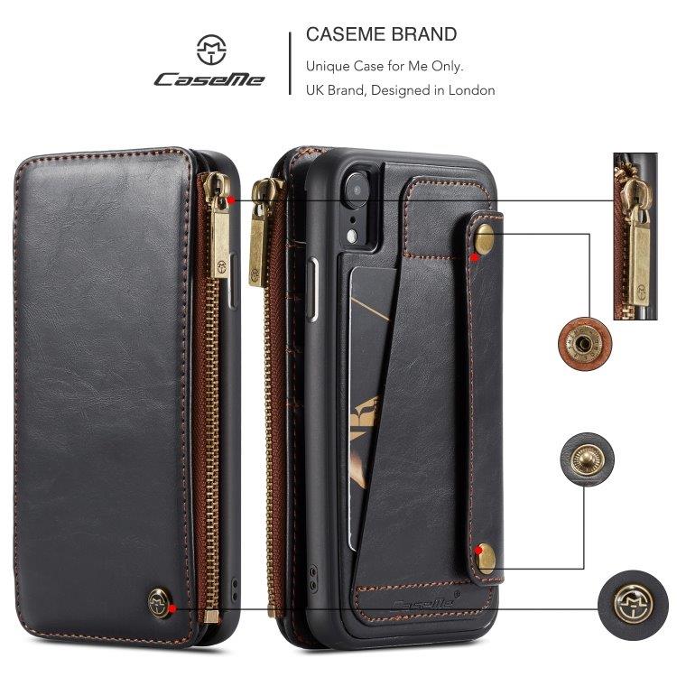 CaseMe-011 plånboksfodral / mobilplånbok iPhone XR  - Svart