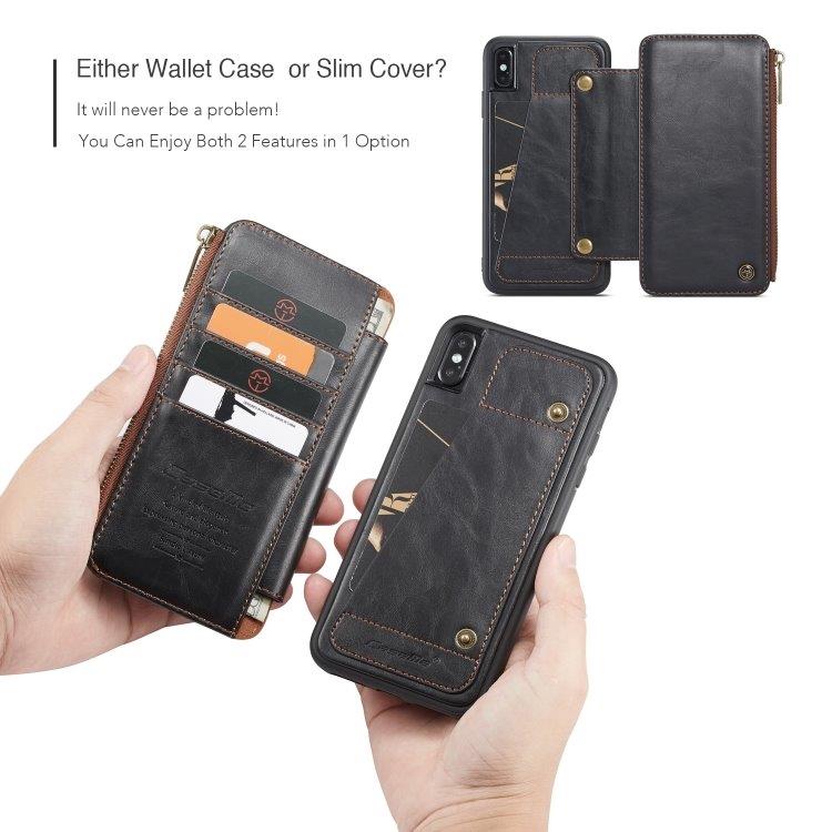 CaseMe-011 plånboksfodral  / mobilplånbok iPhone XS Max- Svart