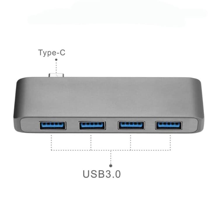 T4 USB-hubb USB typ-C till 4xUSB 3.0