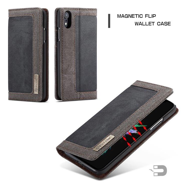 CaseMe plånboksfodral / mobilplånbok med ställ iPhone XR - Svart