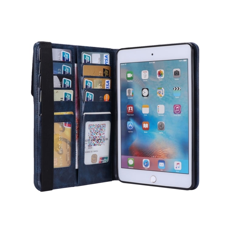 Fodral med ställ & Kortplatser iPad mini 4/3/2/1 Mörkblå